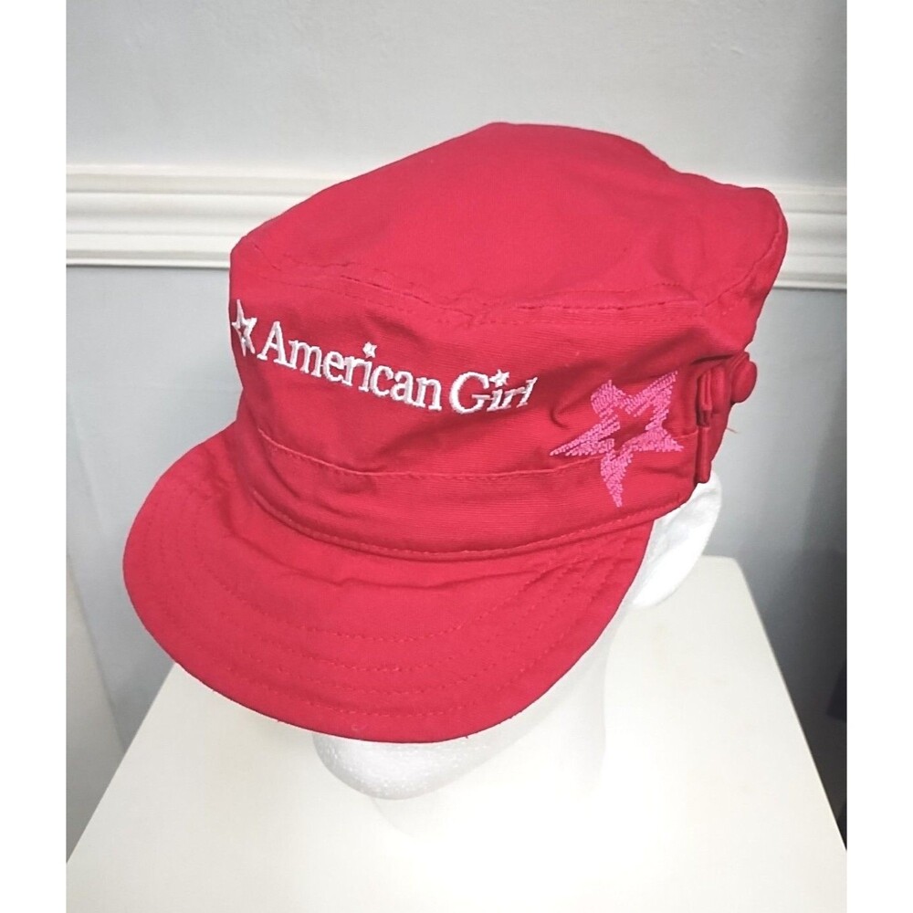 American Girl Youth Red Hat Embroidered Logo /Pink Star